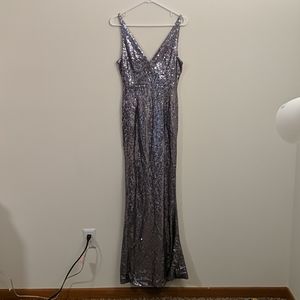 Lulu's silver sequin dress